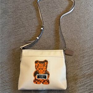 Coach Cream and Orange Graphic Crossbody Bag